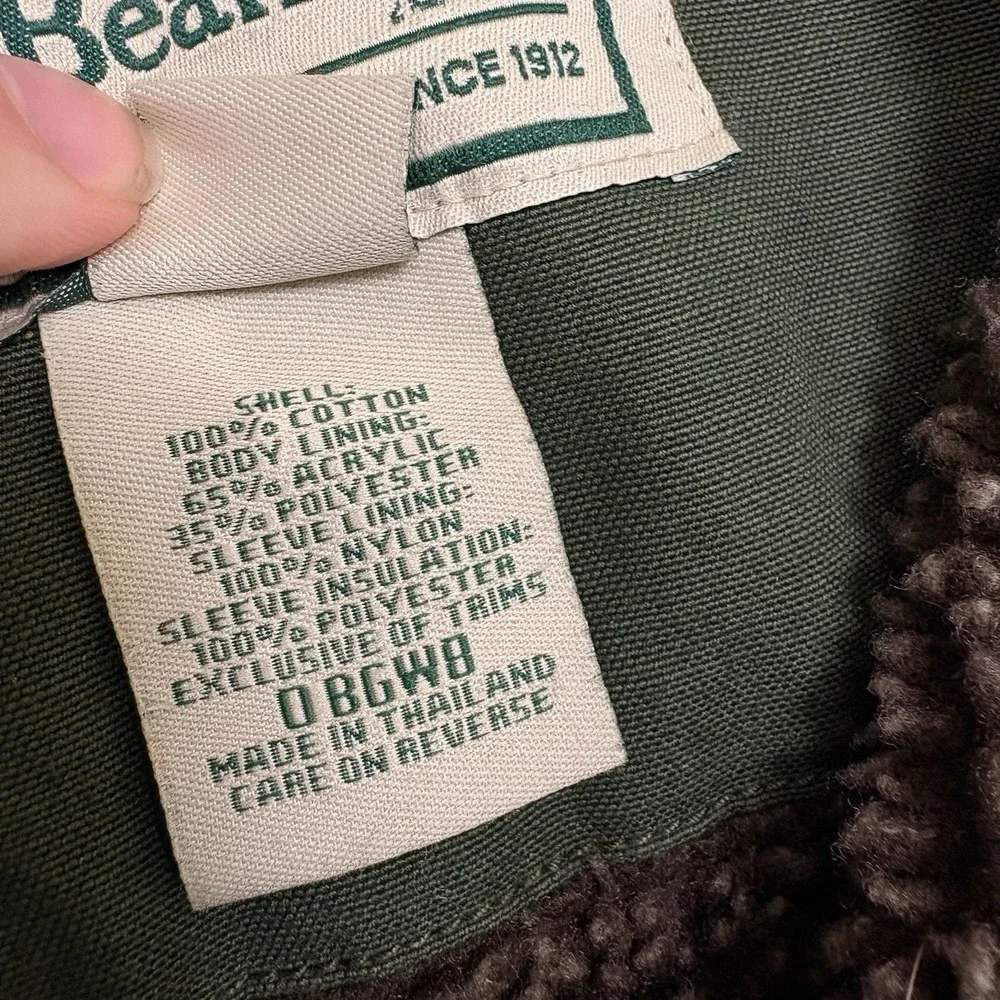 LL Bean Men's Chore Jacket VTG Sherpa Fleece Lined Barn Coat Canvas XL EUC